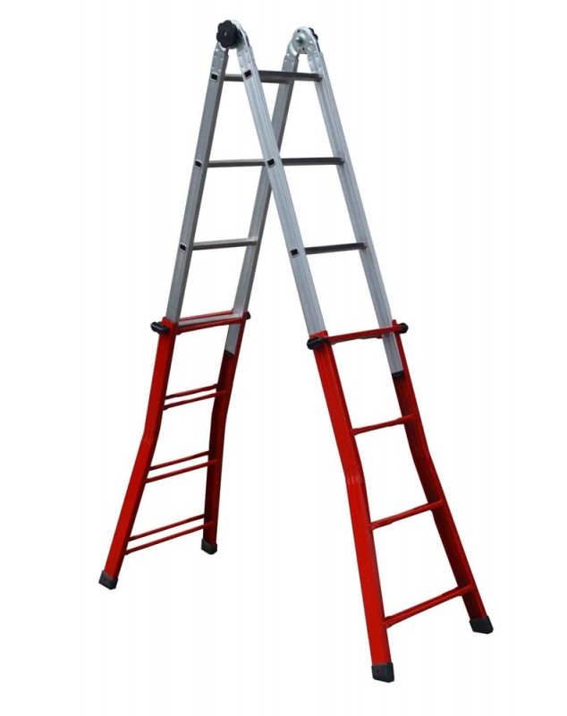 ESCALERA MULTIUSOS MIXTA ACERO+ALU 4X4