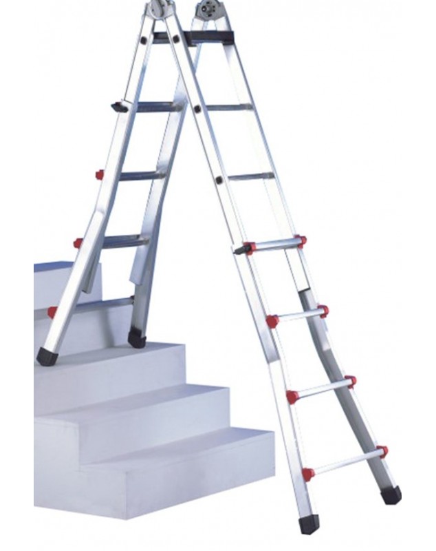 ESCALERA MULTIUSOS MIXTA ACERO+ALU 4X4