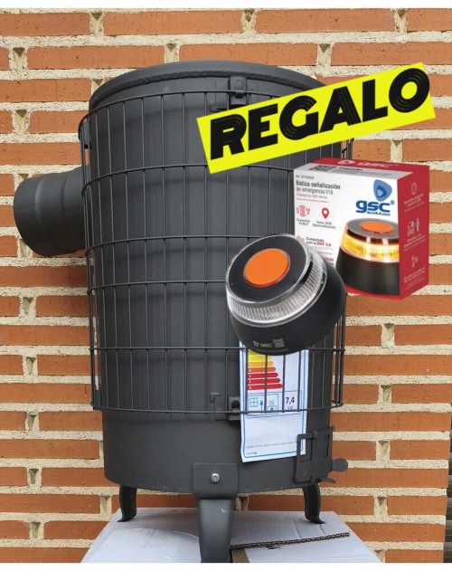 ESTUFA LEÑA NEGRA THECA  Nº 4 + REGALO BALIZA V16