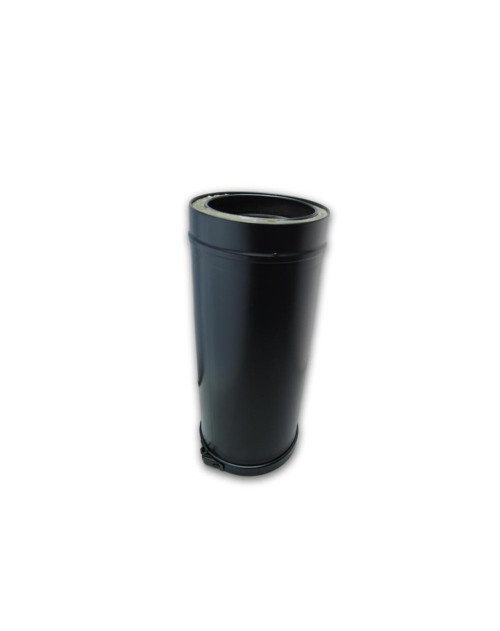 TUBO CHIMENEA DOBLE PARED 80 MM 500 MM  NEGRO MATE